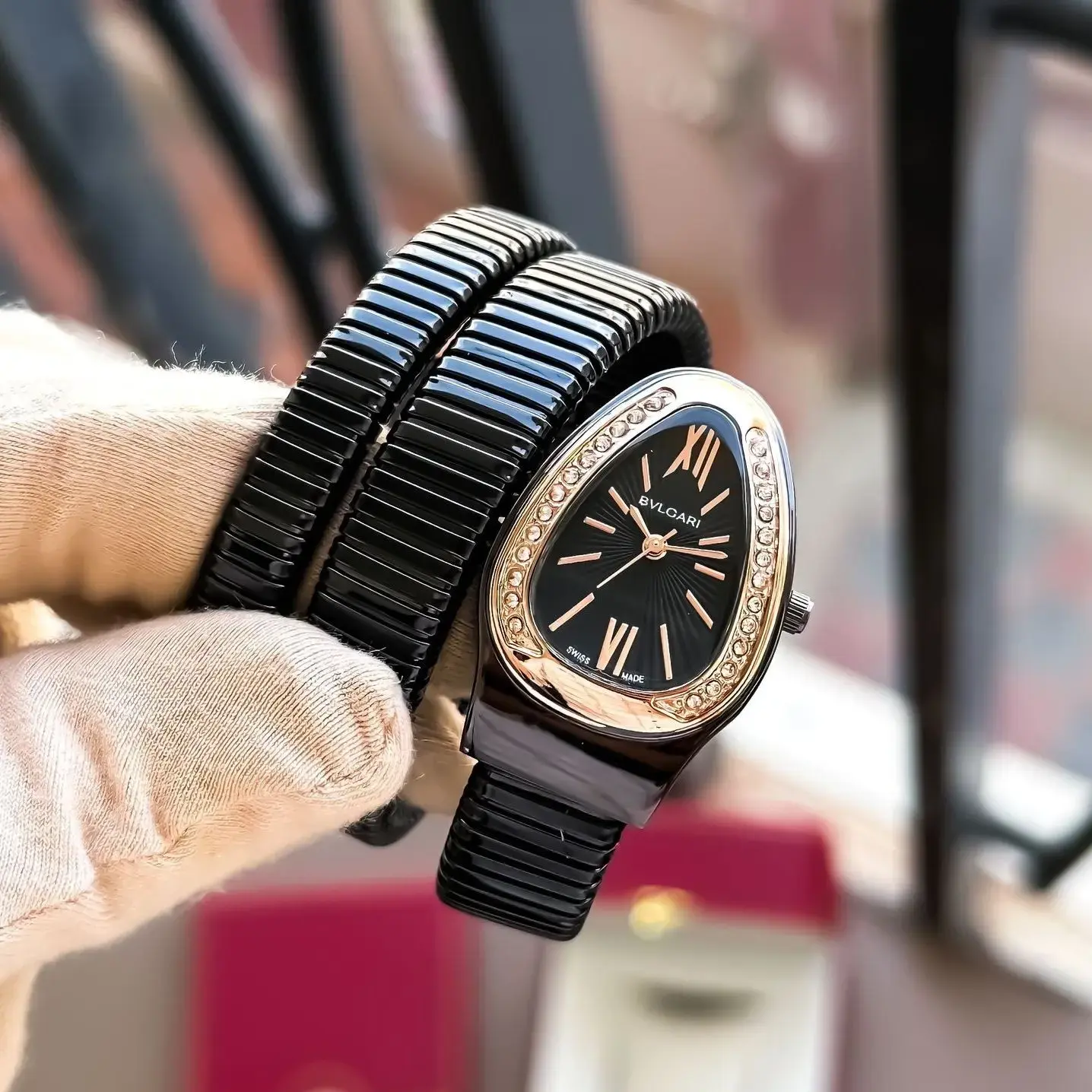 BVLGARI Black Trending Bvlgari combine the finest Italian design Party Wear Women Watch - Black
