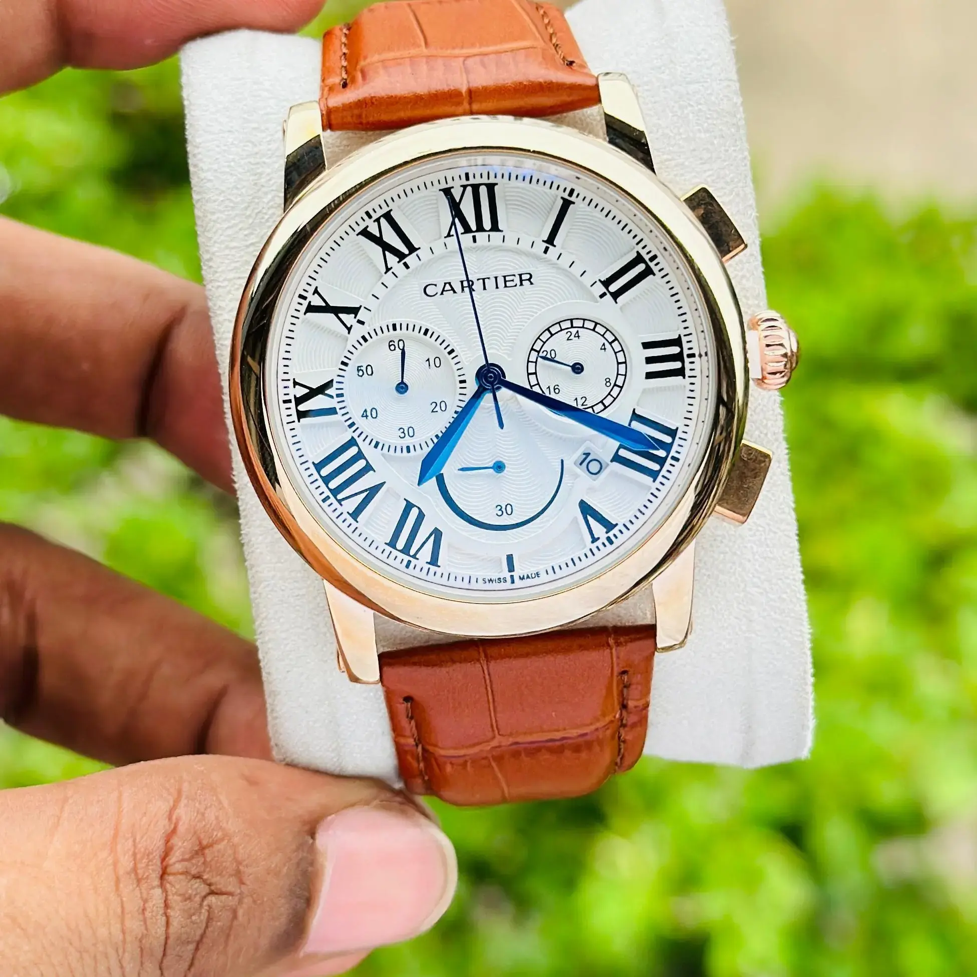 Cartier Yatch Master Leather Sporty Trending Watch For Boy's And Men's - Black