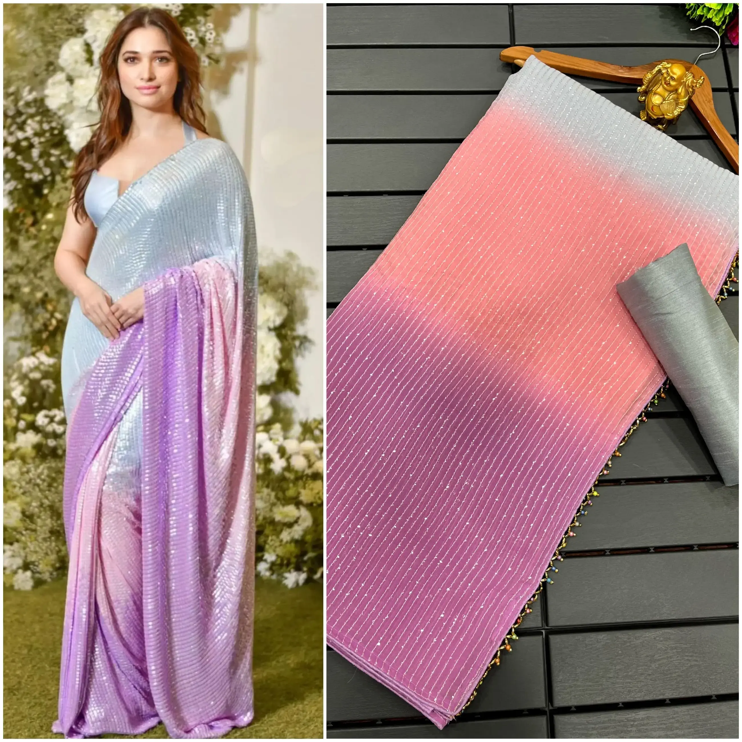 Bollywood Sequence Work Party Wear Saree