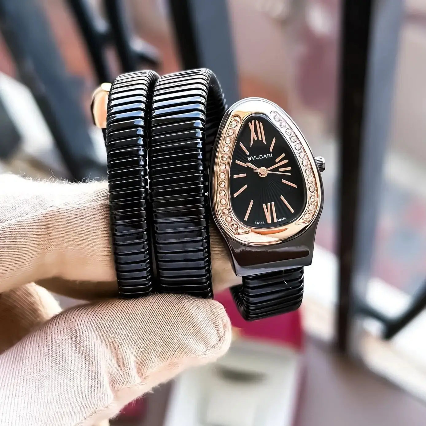 BVLGARI Black Trending Bvlgari combine the finest Italian design Party Wear Women Watch - Black