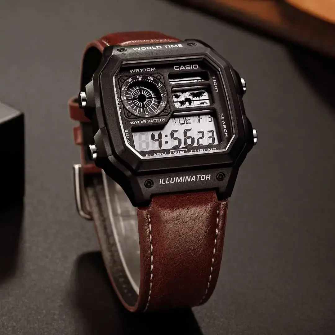 CASIO Casio digital watch for boys - Brown