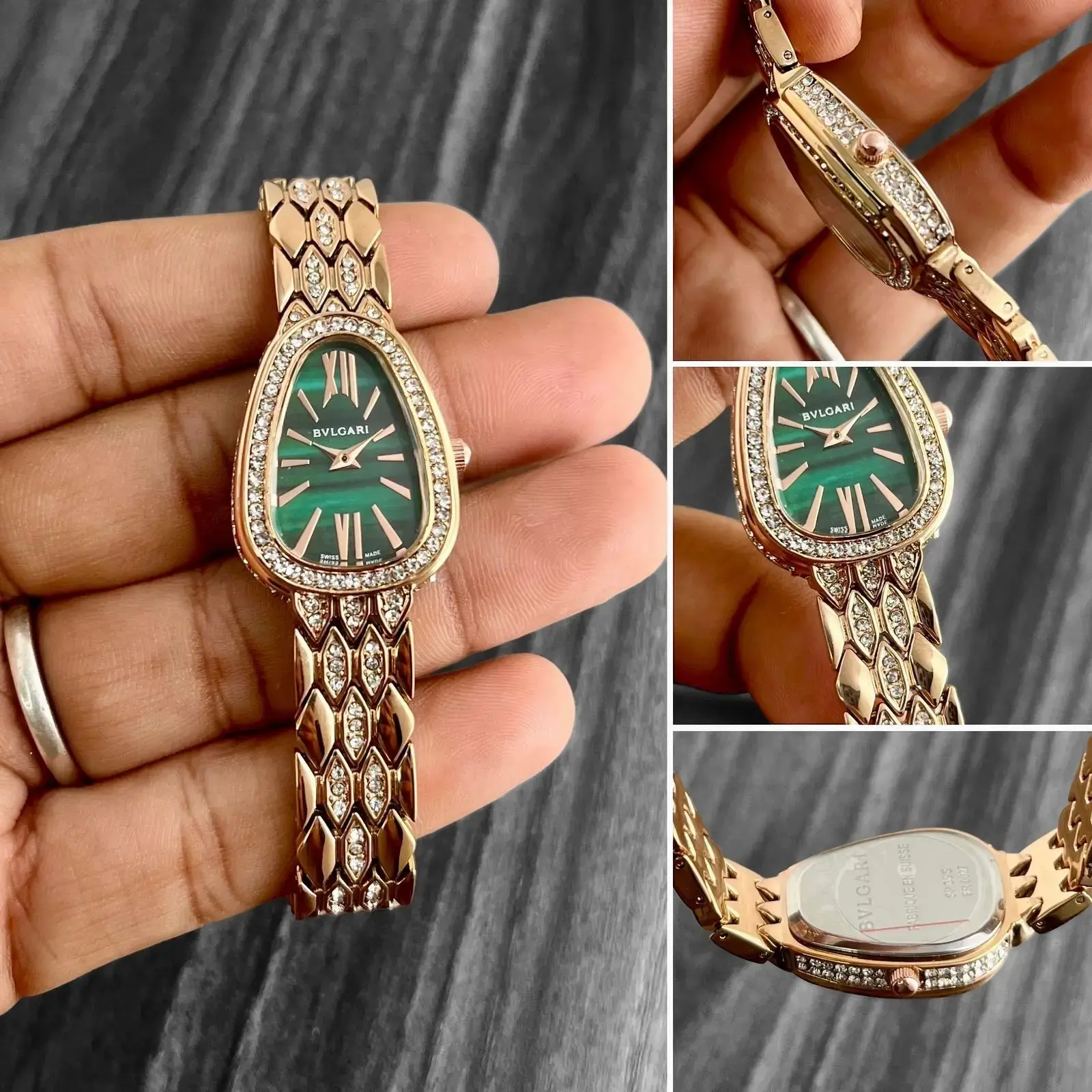 Bvlgri Bvlgari Green dial Party Wear Watch For Her - Green