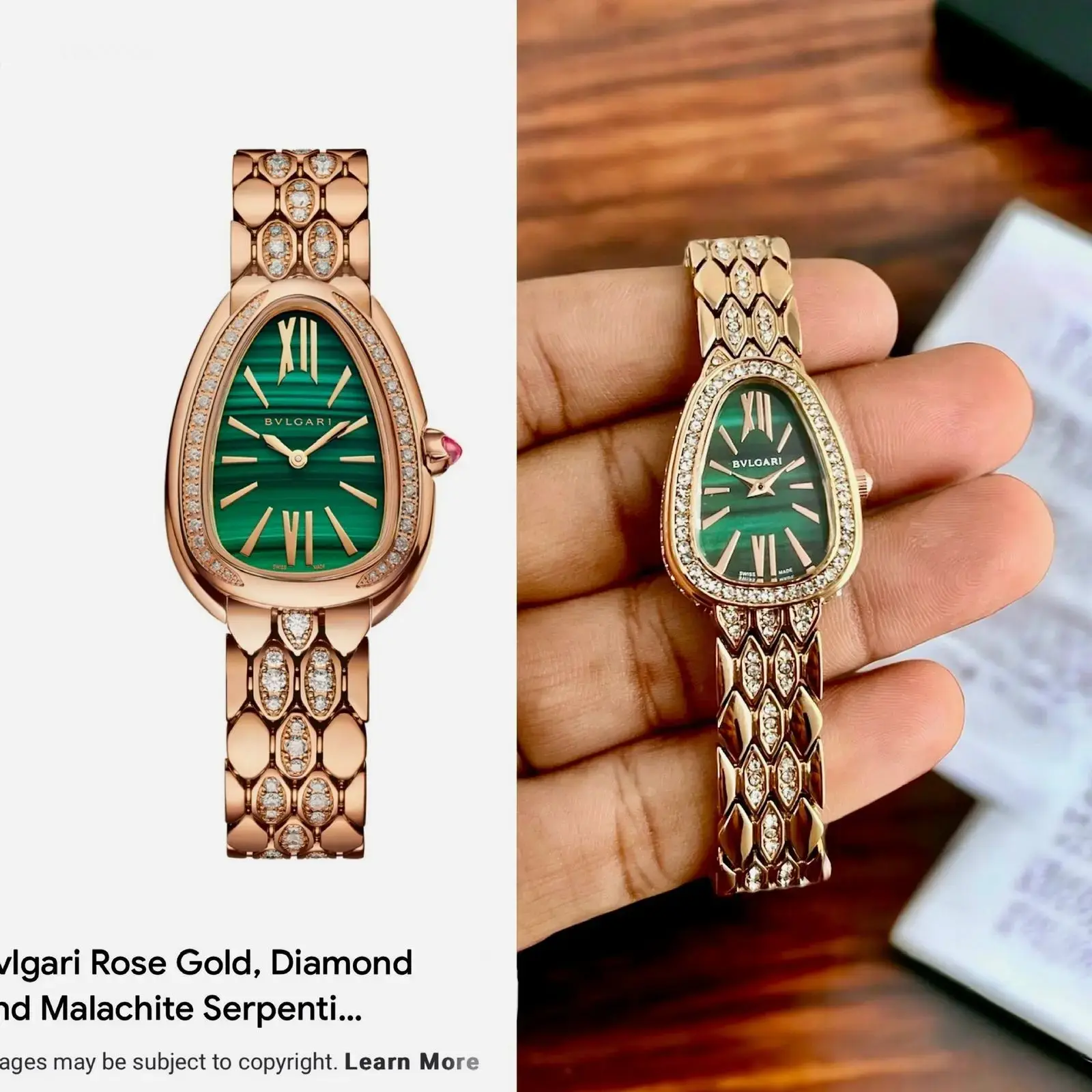 Bvlgri Bvlgari Green dial Party Wear Watch For Her - Green