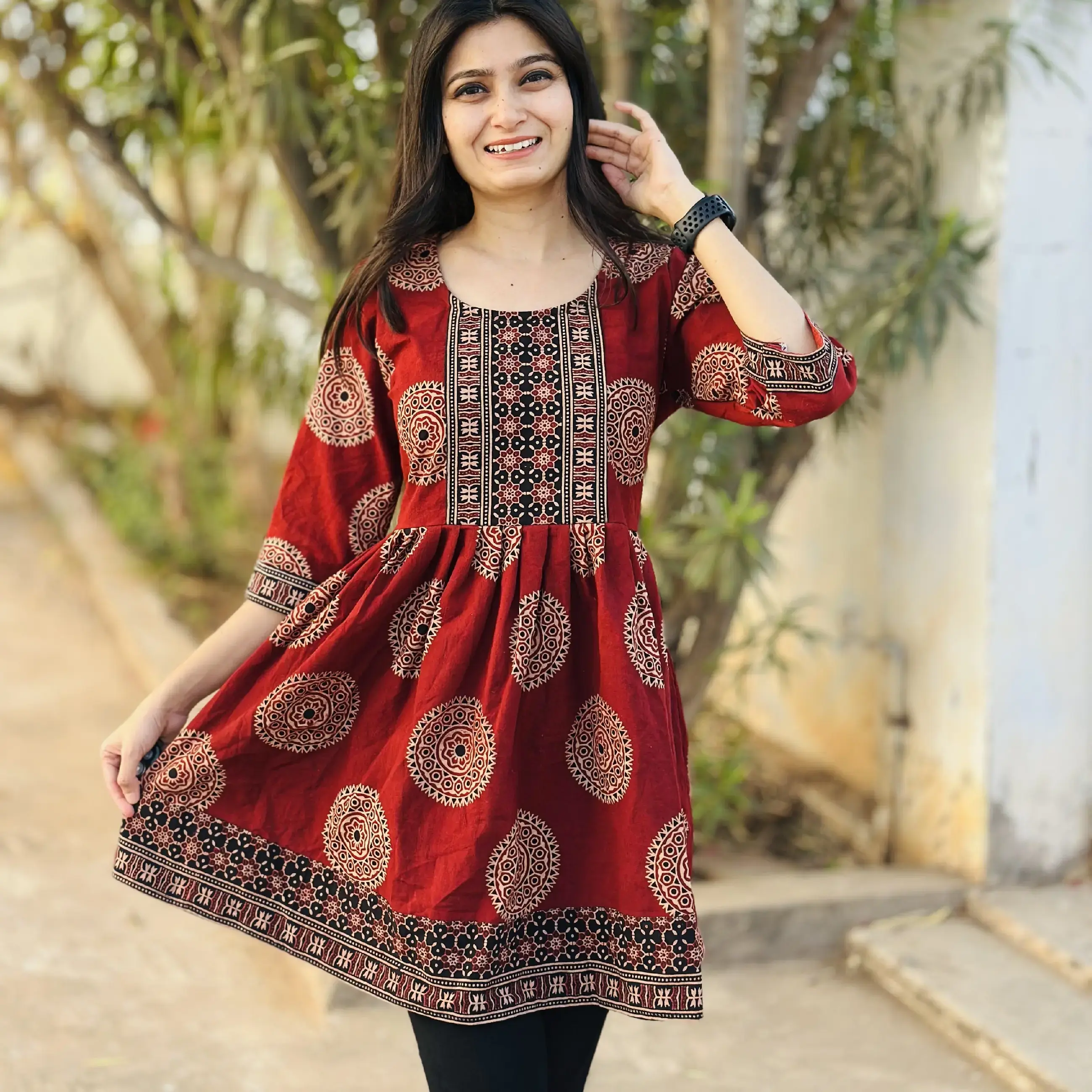 Denim Short Frock Type Top Short Frock Type Tops Short Frock On - Main Image