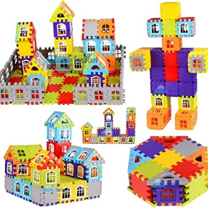 Buy Ekta House Building Blocks with Windows Set-2 (96 Pieces