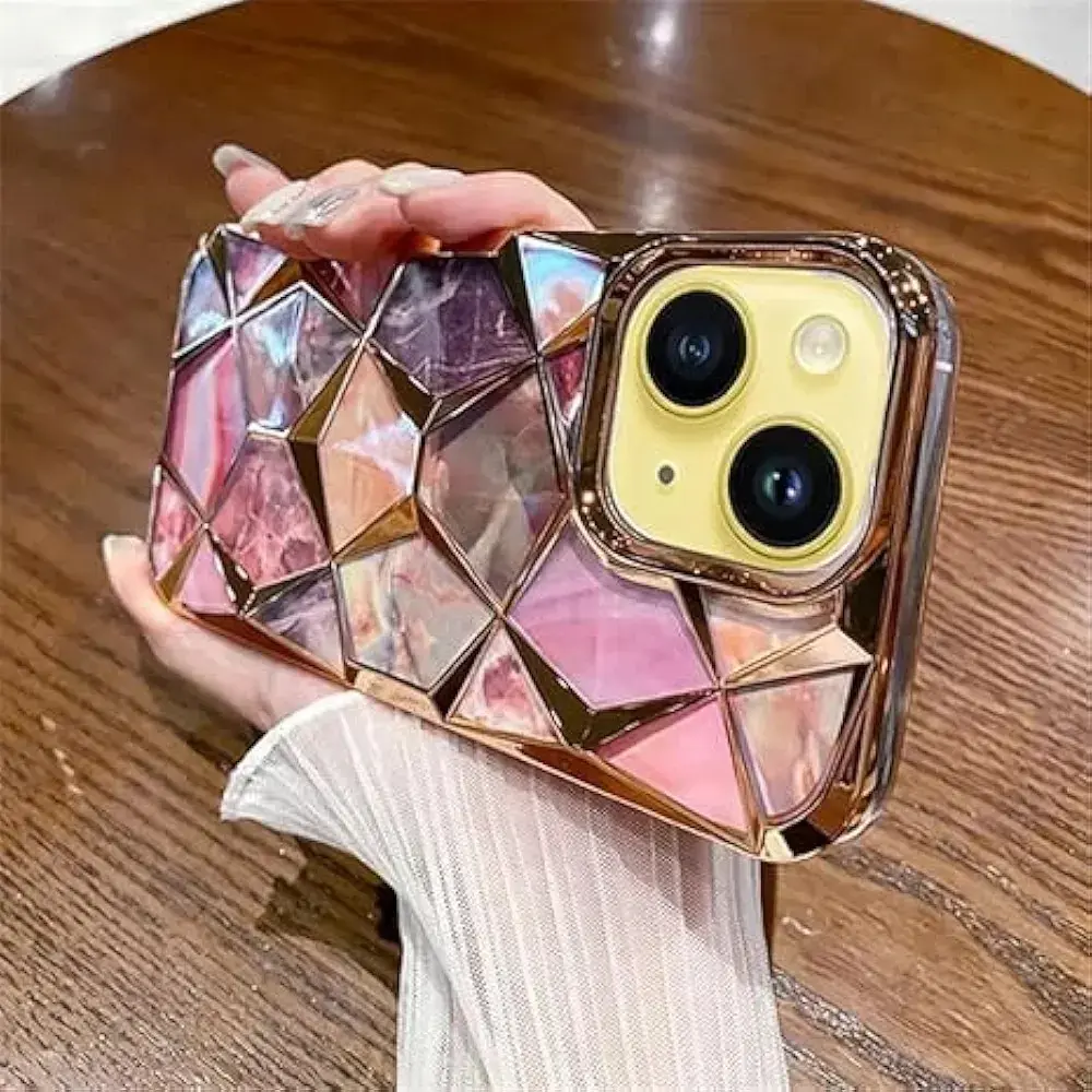 Buy ankSONline Back Cover for iPhone 13 |Diamond Cut Electroplated