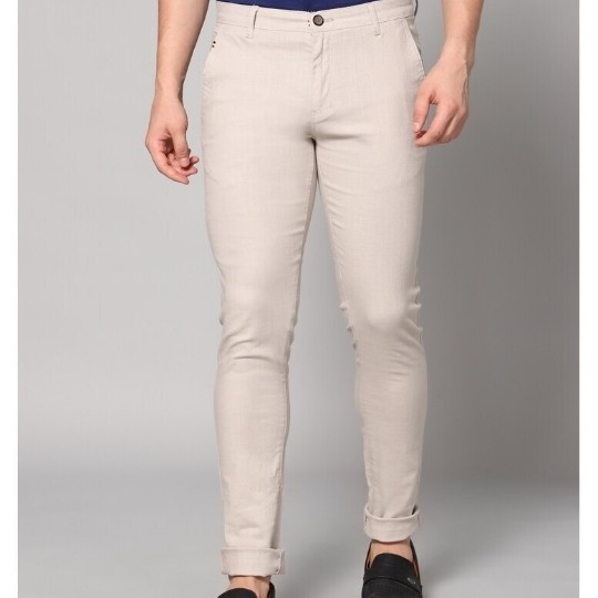 Skinny Fit JOHN PLAYERS SELECT Cotton stretch Solid Chinos Flat