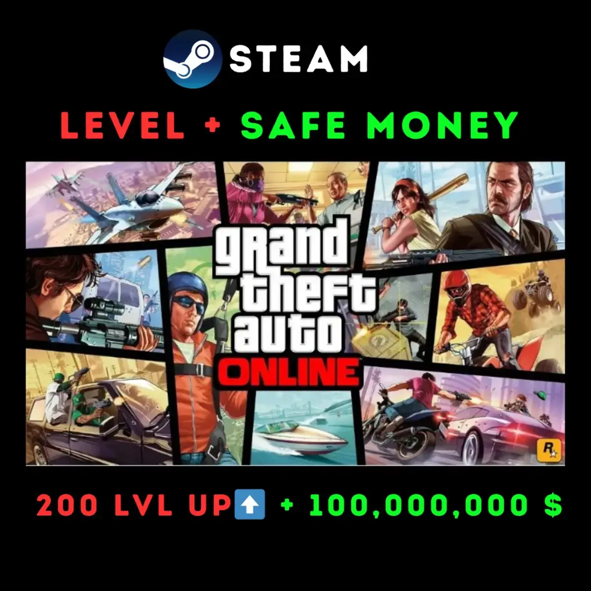 ✅ GTA Online Level Up 200 ⬆️ 100 Million Money 💰
