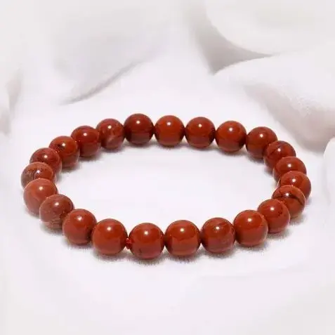 Certified Natural Red Jasper 8mm Bracelet Unisex - 1
