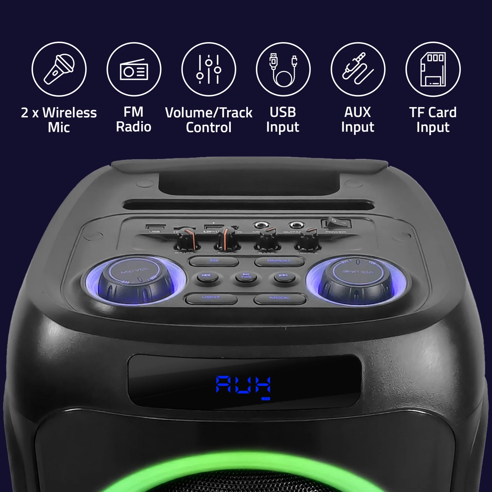 Usb Fm Artis Wireless Trolley Speaker Artis BT918 12 Inch Karaoke