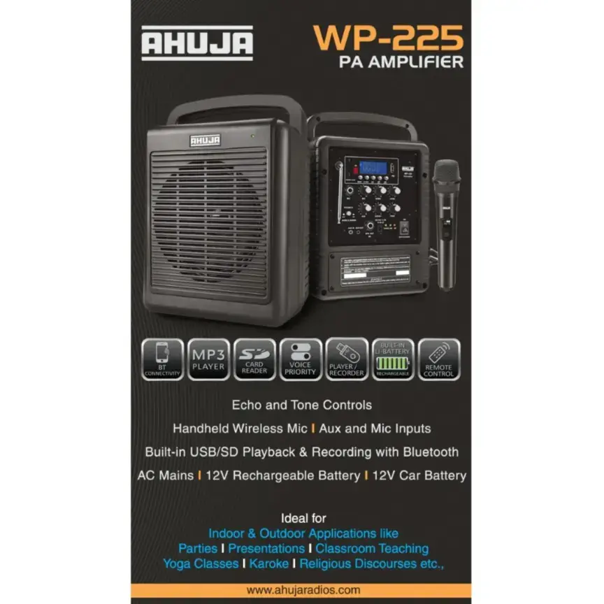 Ahuja Portable Pa System Ahuja Wp 220 Amplifier Ahuja XPA-1520DP