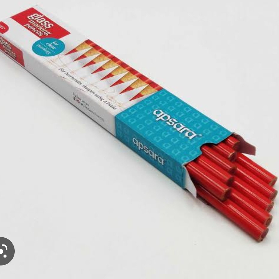 Buy Apsara Glass Marking White Red Pencil(Pack Of 10) online at