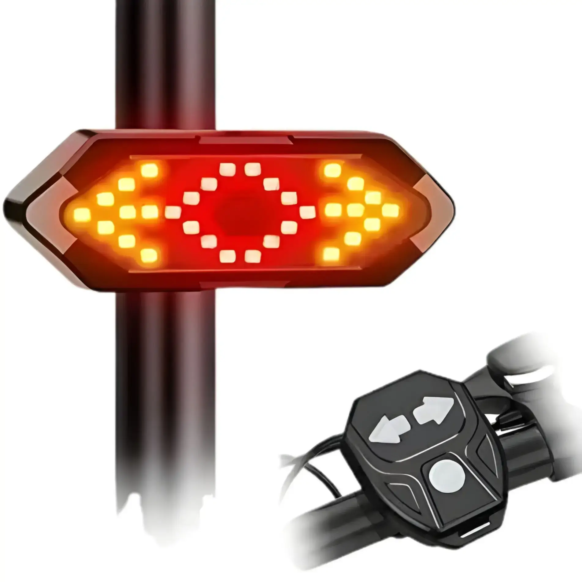Bicycle Tail Light Usb rechargable Smart Wireless Remote Control Turn Signal Warning Lamp Bike