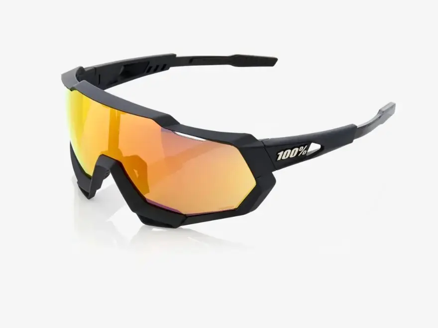 100% SPEEDTRAP - Soft Tact Black - HiPER Red Multilayer Mirror Lens