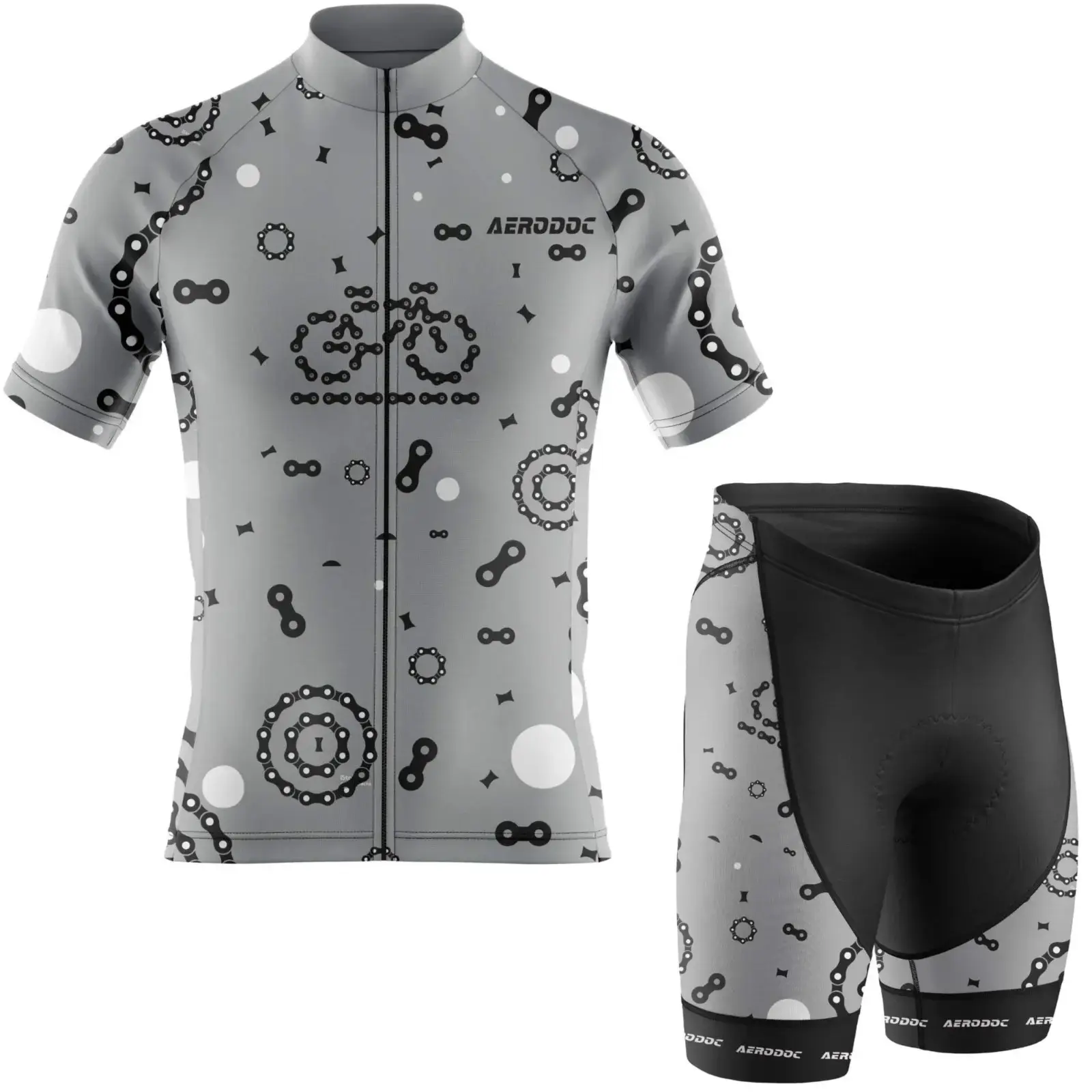 Chain Reaction Men's Cycling Jersey – Performance Gear for Road Bike & MTB (Half Sleeve + Nonbib Shorts)