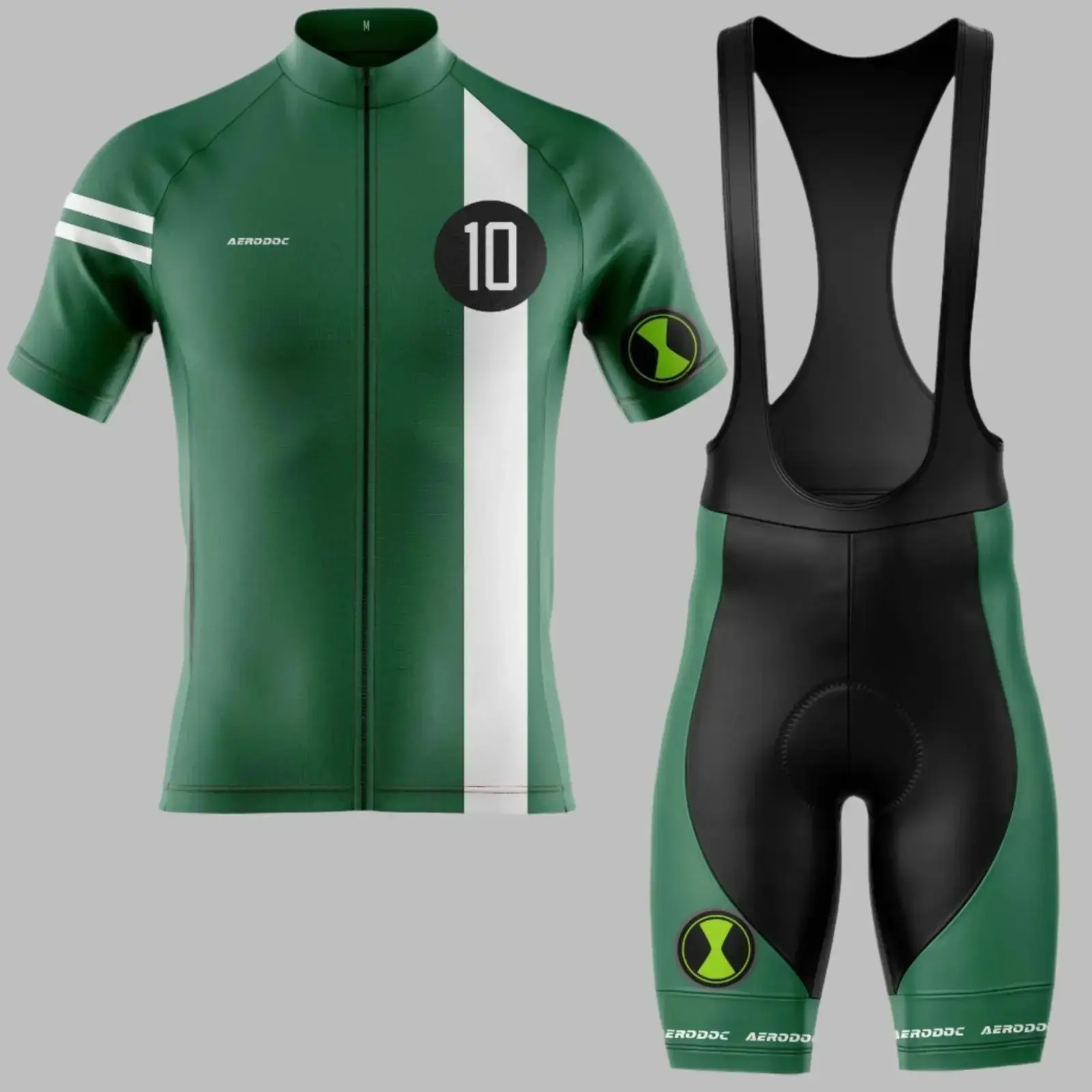 Champion Sprinter 10 Greenline Cycling Jersey (Half Sleeve + Bib Shorts)