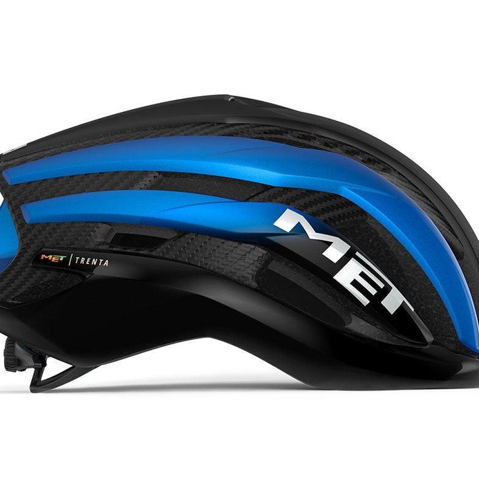 Met Trenta 3k Carbon Ce Road Cycling Helmet Black Blue Metallic Matt Glossy