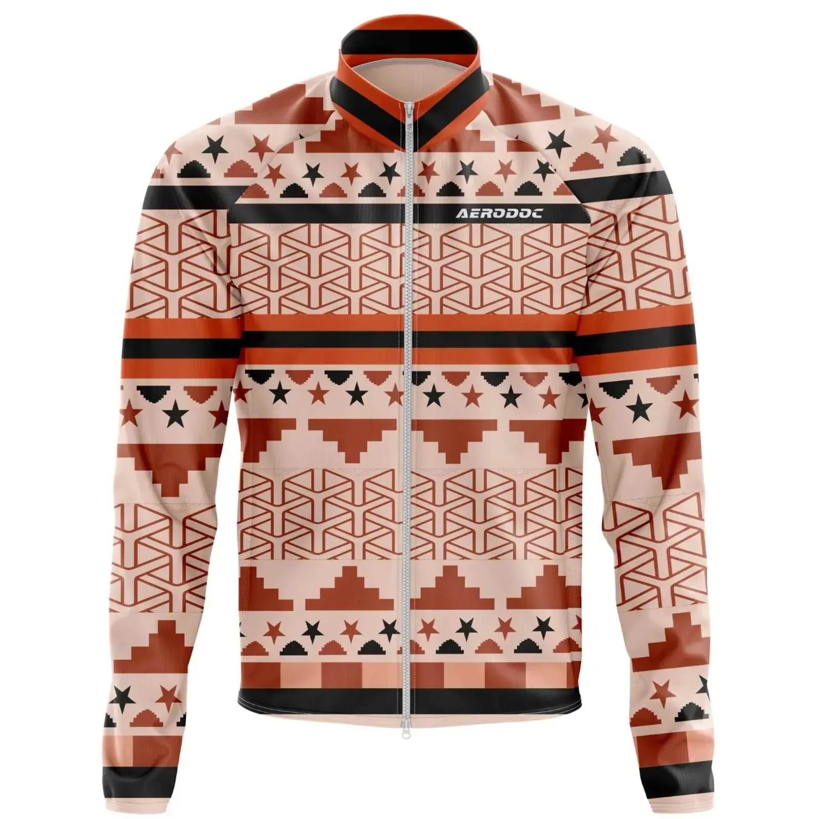 Celestial Racer Winter Cold-Weather Cycling Jersey | Premium Winter Fleece Wool Bike Wear Performance Jersey (Jacket On)