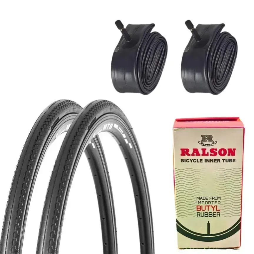 Ralson 700x28C Bicycle Tyre & Tube Combo Pair – Set of 2 Tyres and 2 Tubes