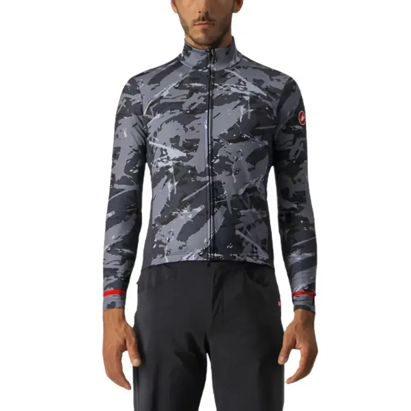 Castelli Unlimited Thermal Mens Cycling Jersey Grey Blue