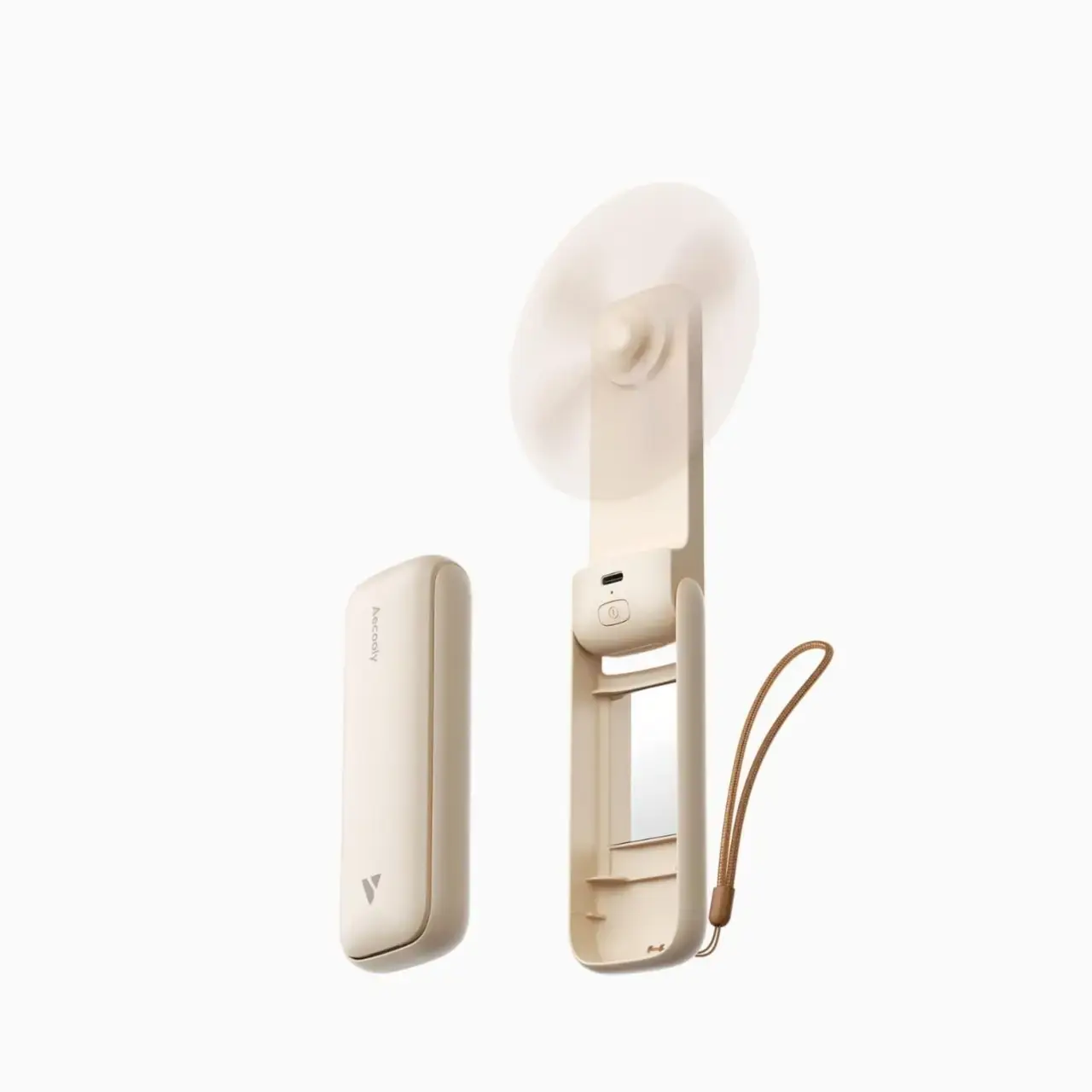 Aecooly Pocket 01 mirror Foldable Handheld Fan-Beige