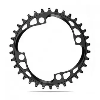 Absolute Black Round MTB Chainring - 1X Shimano 104 BCD N/W-Black