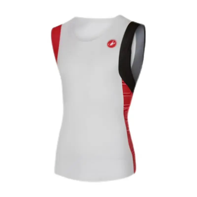 Castelli T O Al II Run Mens Triathlon Top White Red
