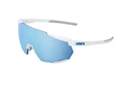 100% RACETRAP® 3.0 Matte White HiPER® Blue Multilayer Mirror Lens