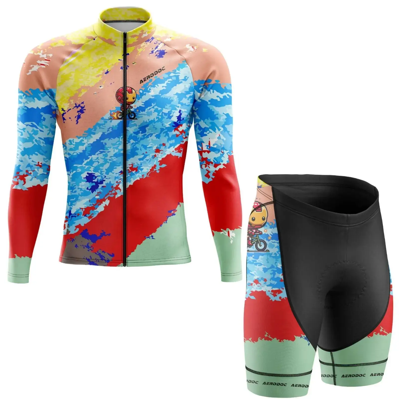 Flash Rider Cycling Jersey (Full Sleeves + Nonbib Shorts)