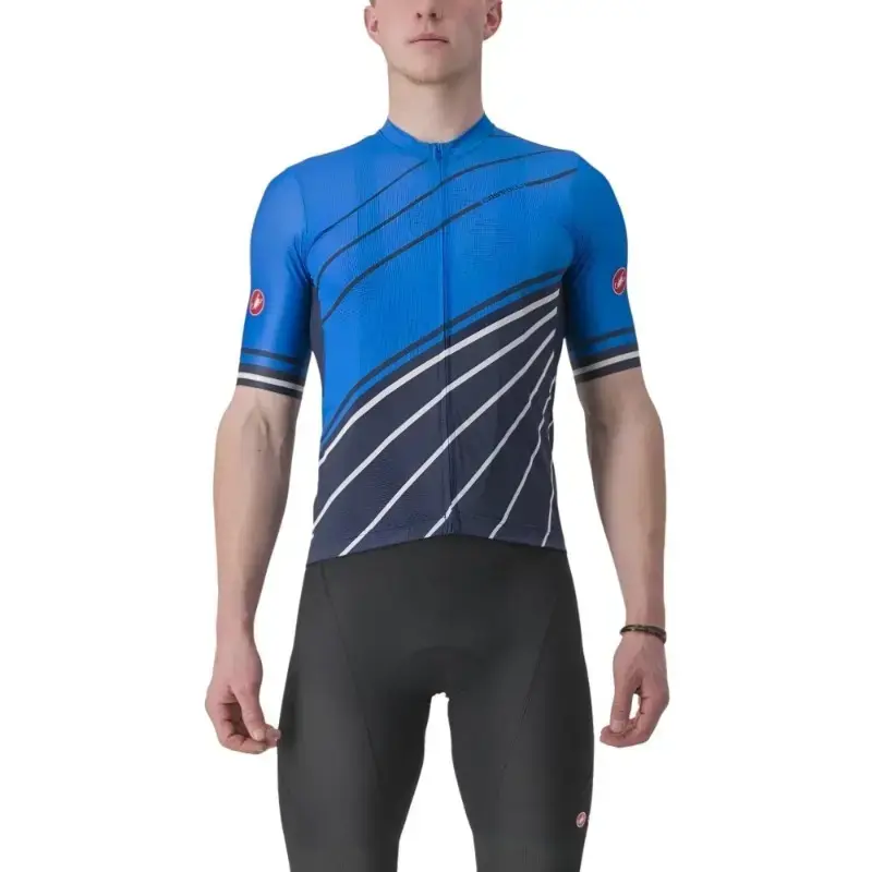 Castelli Speed Strada Mens Cycling Jersey Drive Blue Belgian Blue