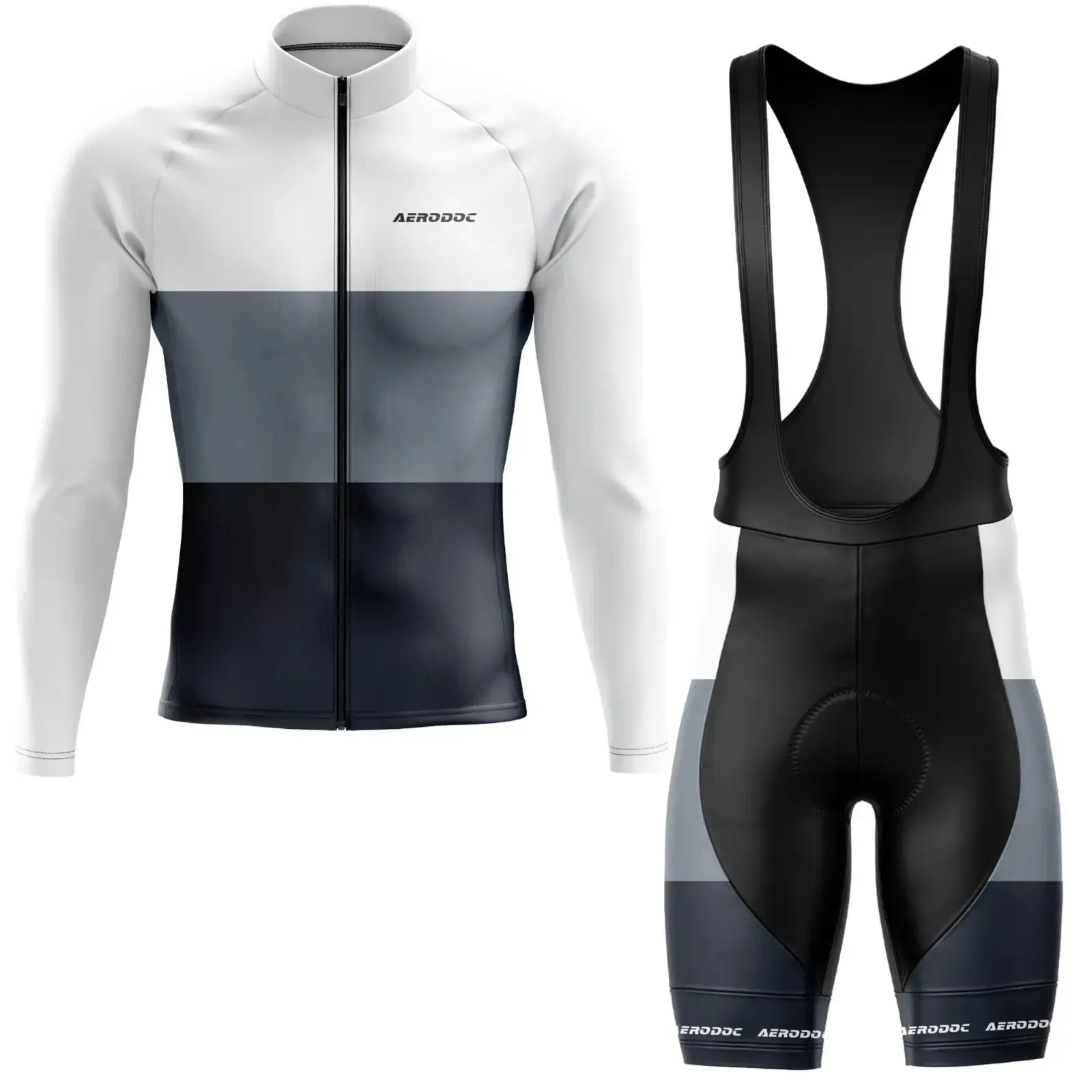 Neutral Color Cycling Jersey (Full Sleeve + Bib Shorts)