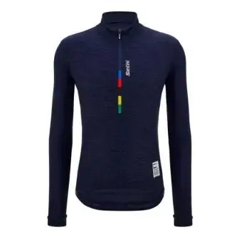 Santini UCI official pure long sleeve jersey - navy blue