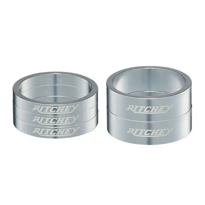 Ritchey Headset Spacers Classic HP Silver 28.6mm/2x10mm+3x5mm/Bag