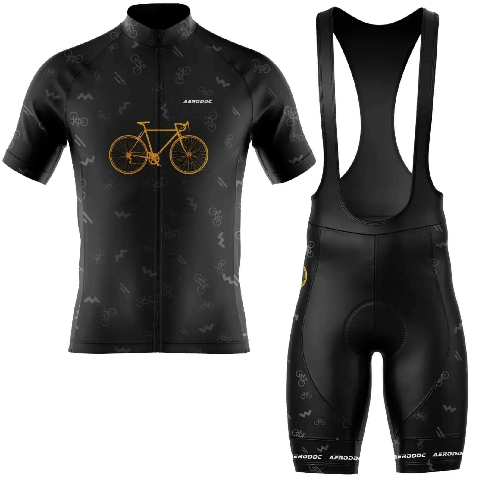 Bike Graphic Cycling Jersey (Half Sleeve + Bib Shorts)