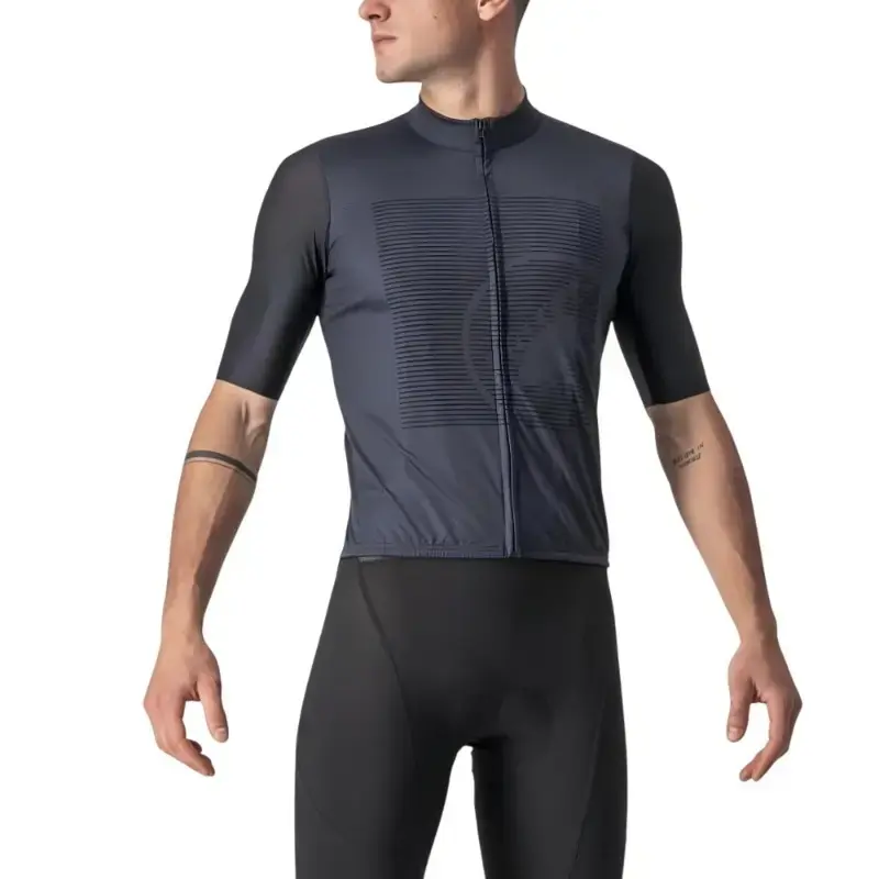 Castelli Bagarre Mens Cycling Jersey Light Black Black