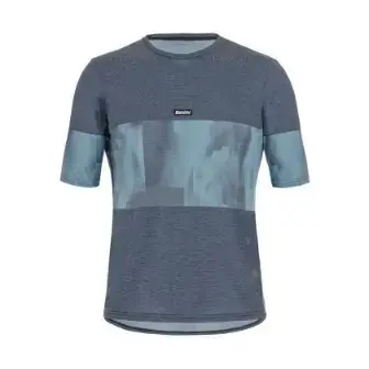 Santini Forza Indoor Training Tech T-Shirt-Navy Blue