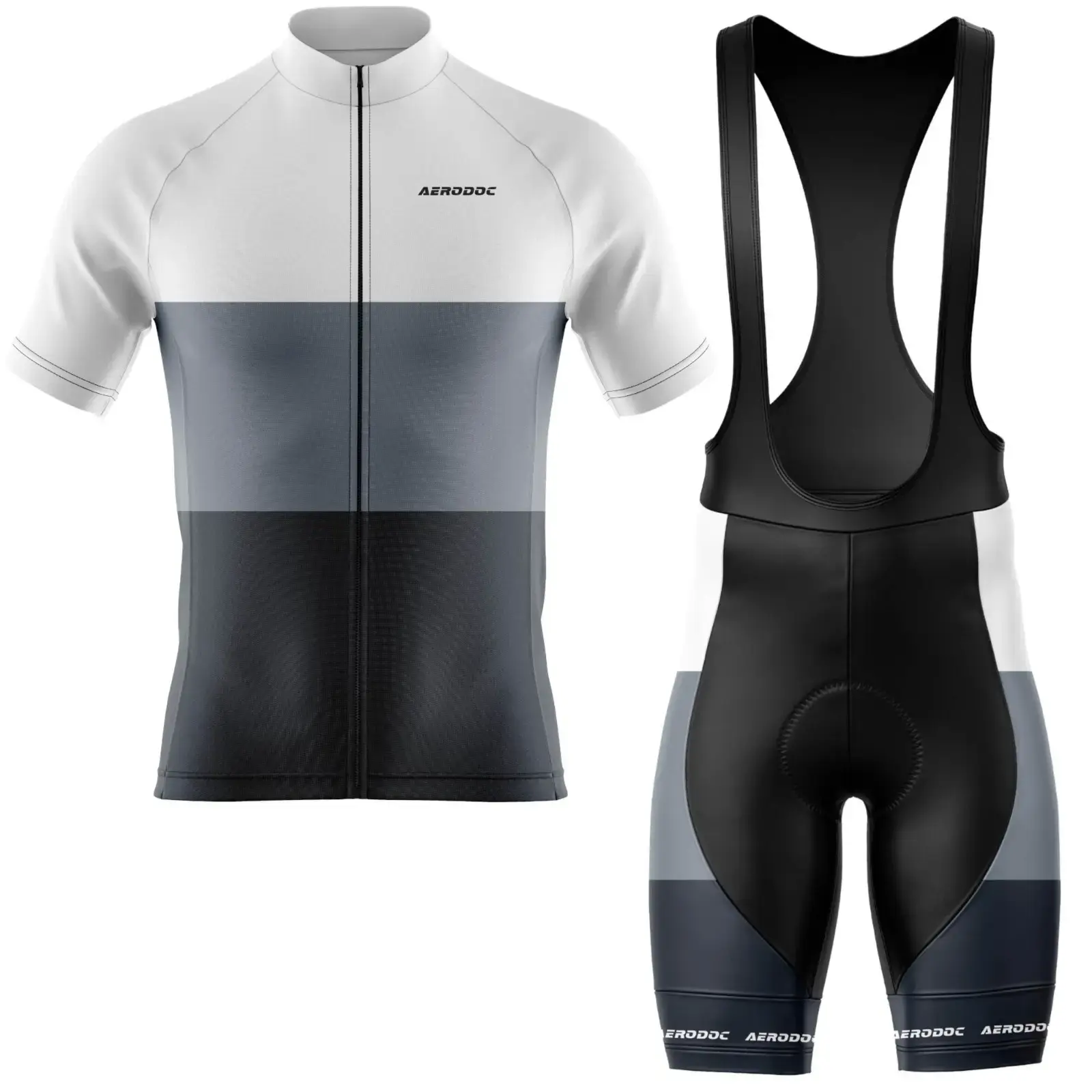 Neutral Color Cycling Jersey (Half Sleeve + Bib Shorts)