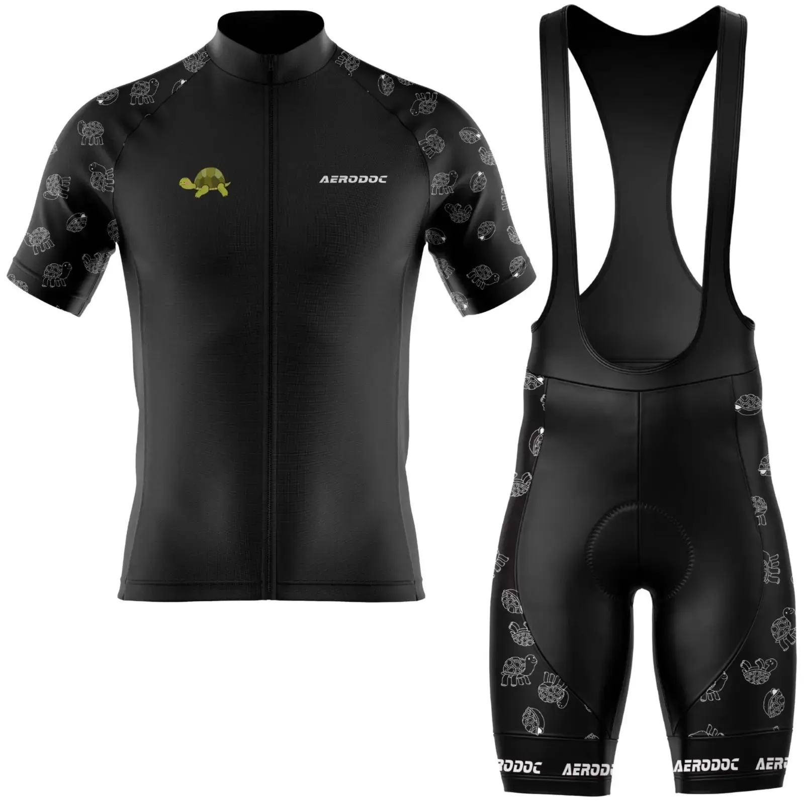 TurtleFlow Unisex Cycling Jersey & Shorts - Half/Full Sleeves & Bib/Non-bib Shorts (Half Sleeves Jersey with Bib Shorts)