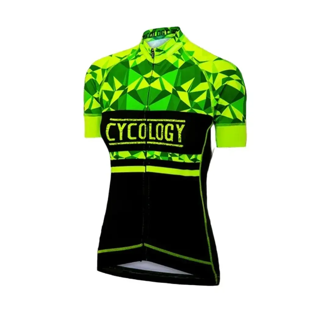 Cycology Geometric (Lime) Womens Cycling Jersey