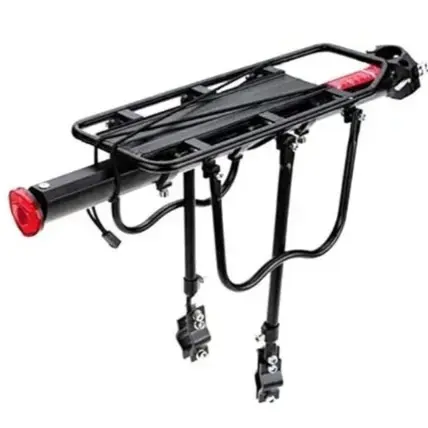 FCCRACING Aluminum Bicycle Rear Rack - Quick Release Adjustable Luggage Carrier with Safety Reflector