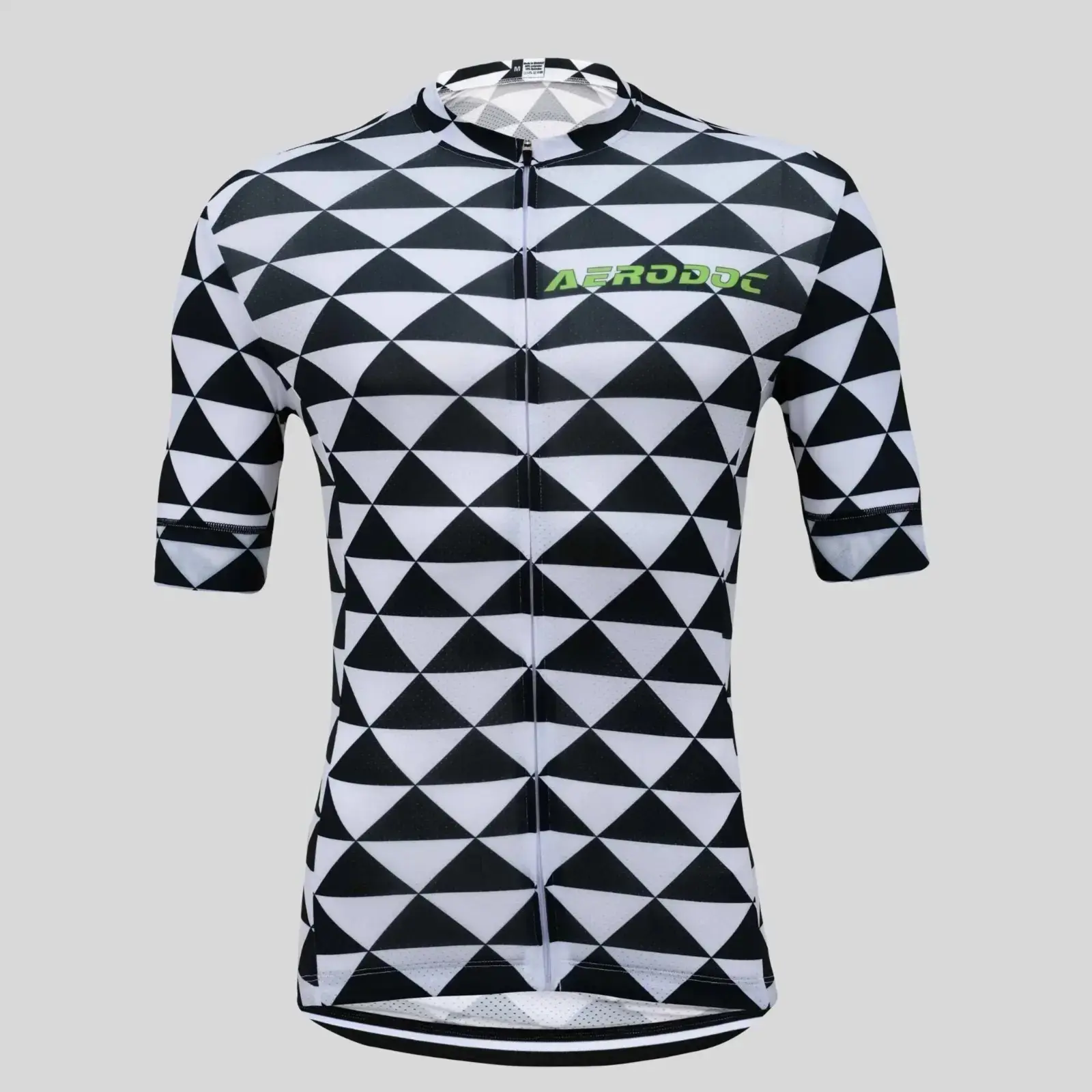 Aerodoc Triangle Black & White Racefit Cycling Jersey Unisex