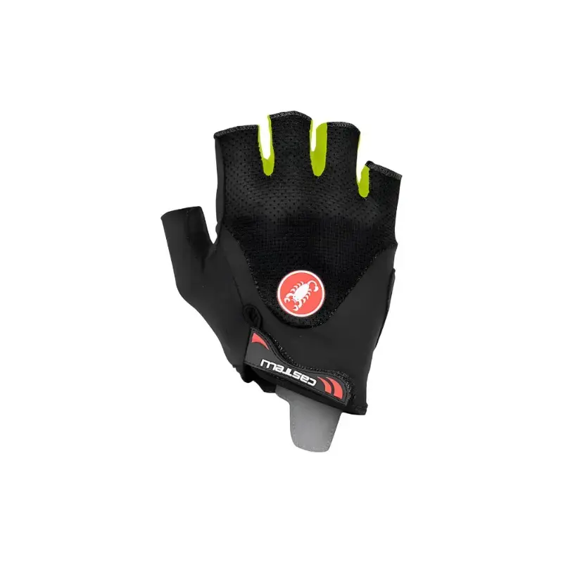 Castelli Arenberg Gel 2 Mens Cycling Gloves Black Yellow Fluo