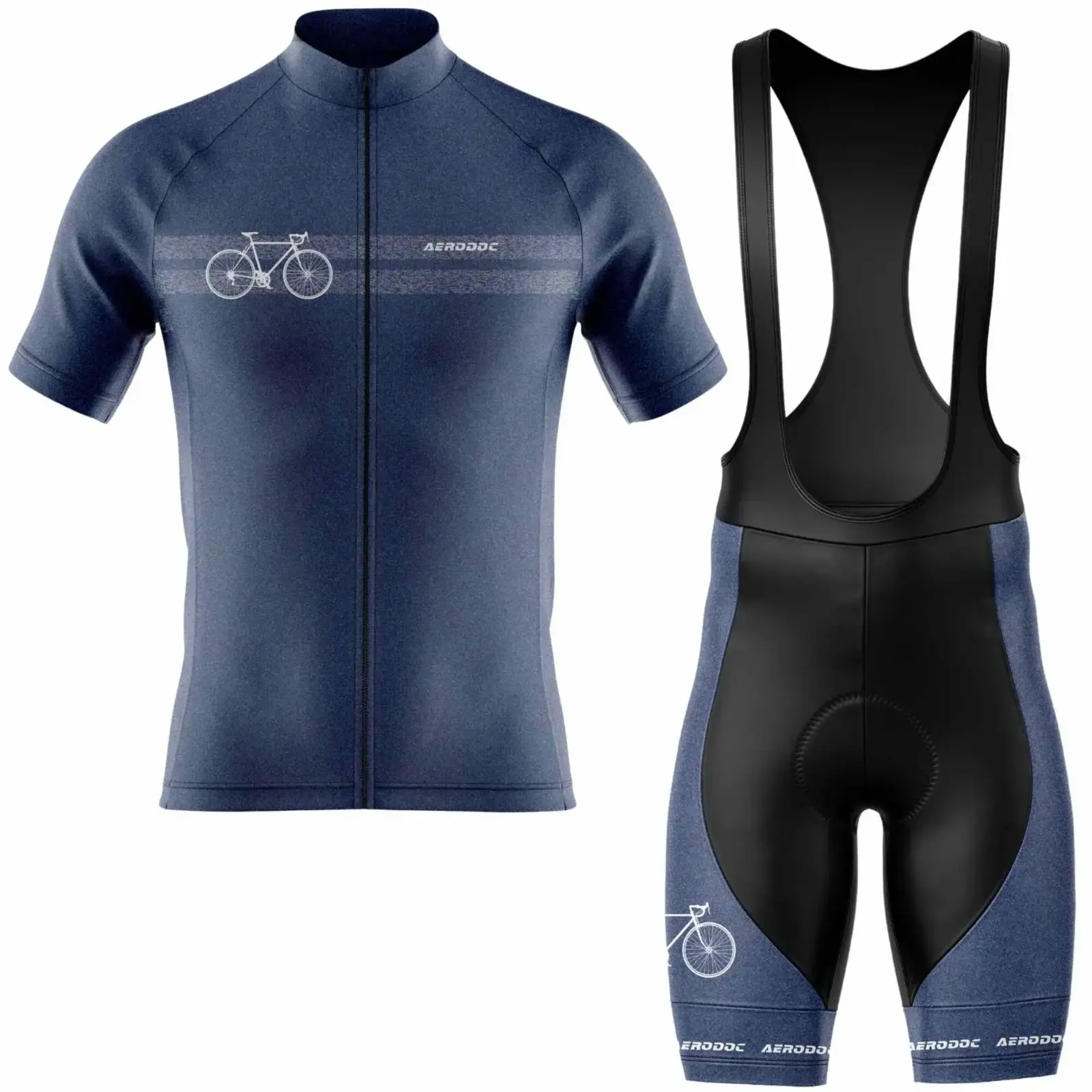 Horizon Blue Men's Cycling Jersey (Half Sleeve + Bib Shorts)