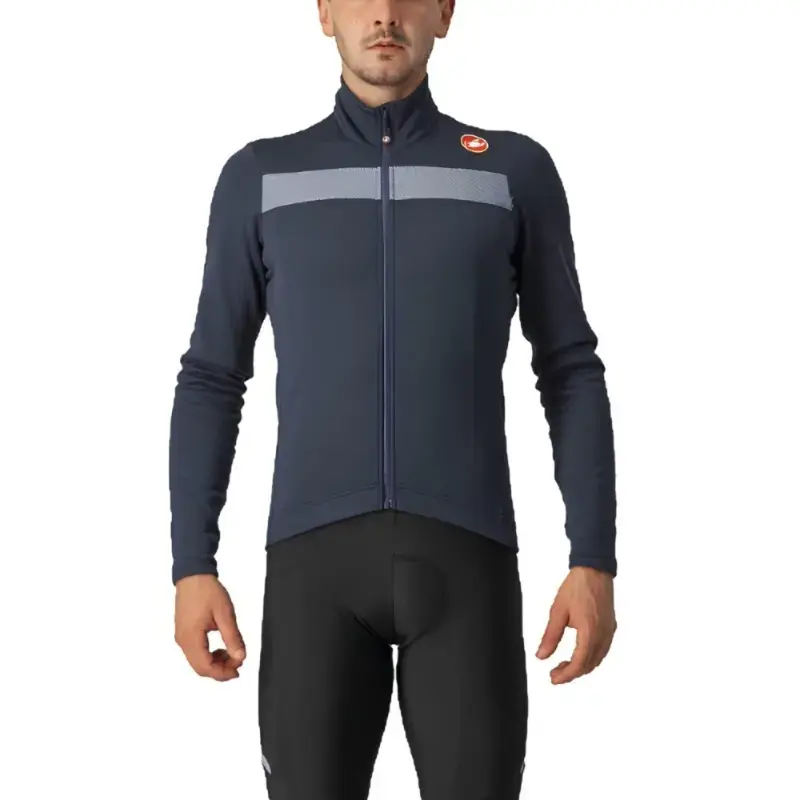 Castelli Puro 3 Mens Cycling Jersey Savile Blue Silver Reflex