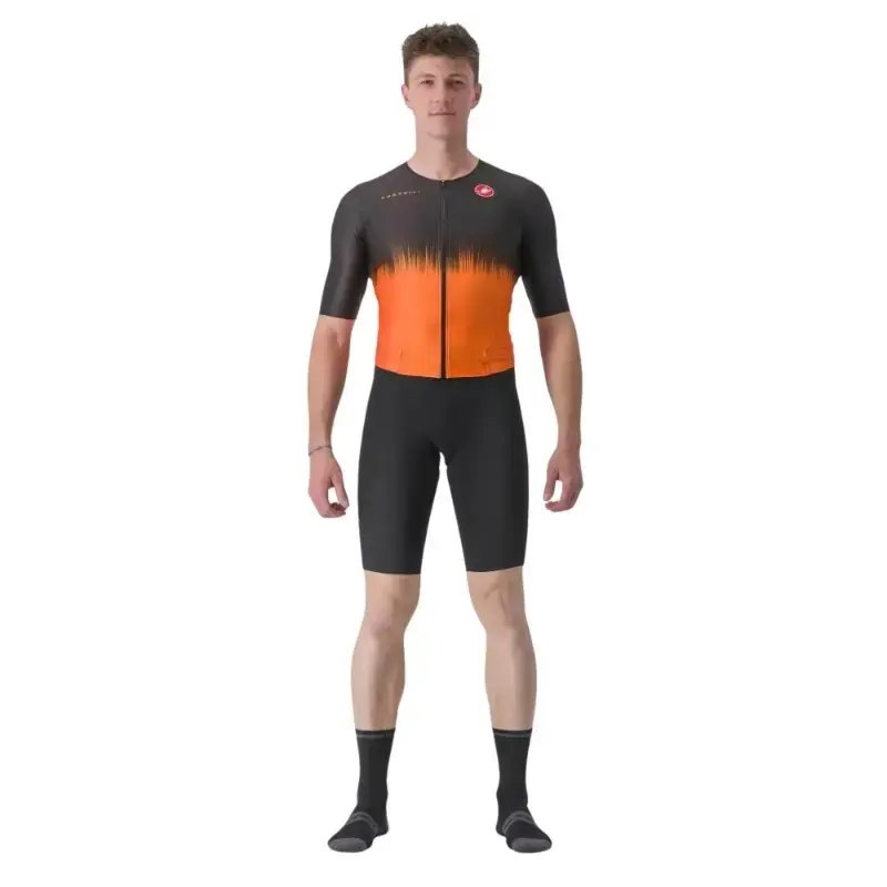 Castelli Sanremo Ultra Speed Mens Cycling Suit Black Brilliant Orange