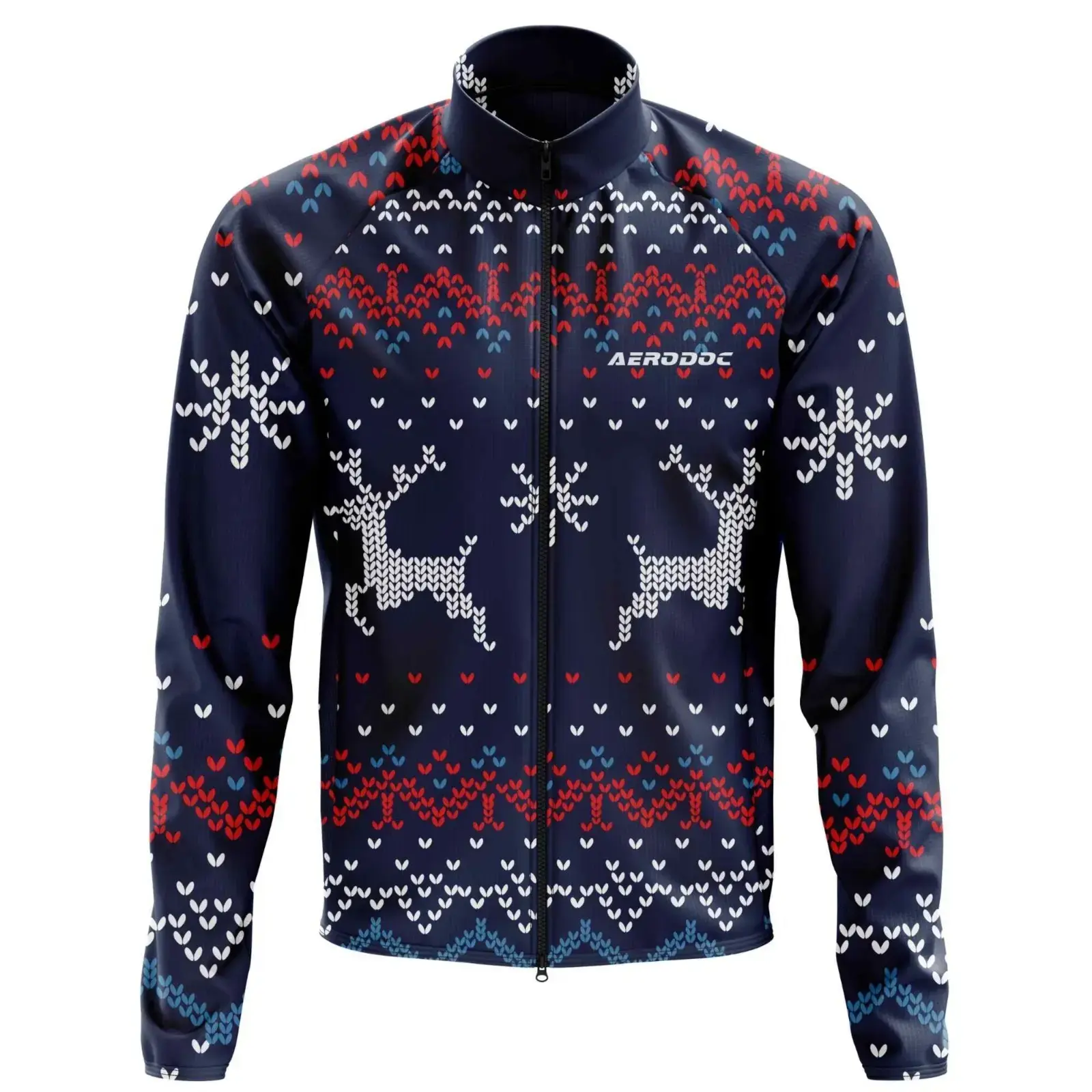 Aerodoc Sapphire Cold-Weather Cycling Jersey | Premium Winter Fleece Wool Bike Wear (Jacket Only)