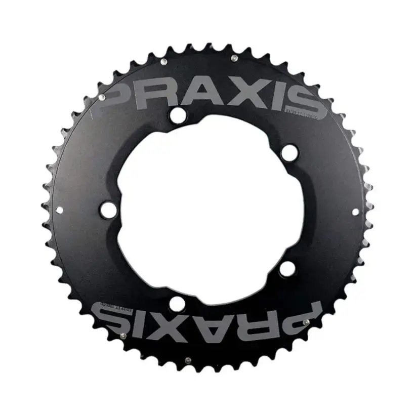 Praxis Aero Solid Road Chainring Set 53/39T 130BCD, Black