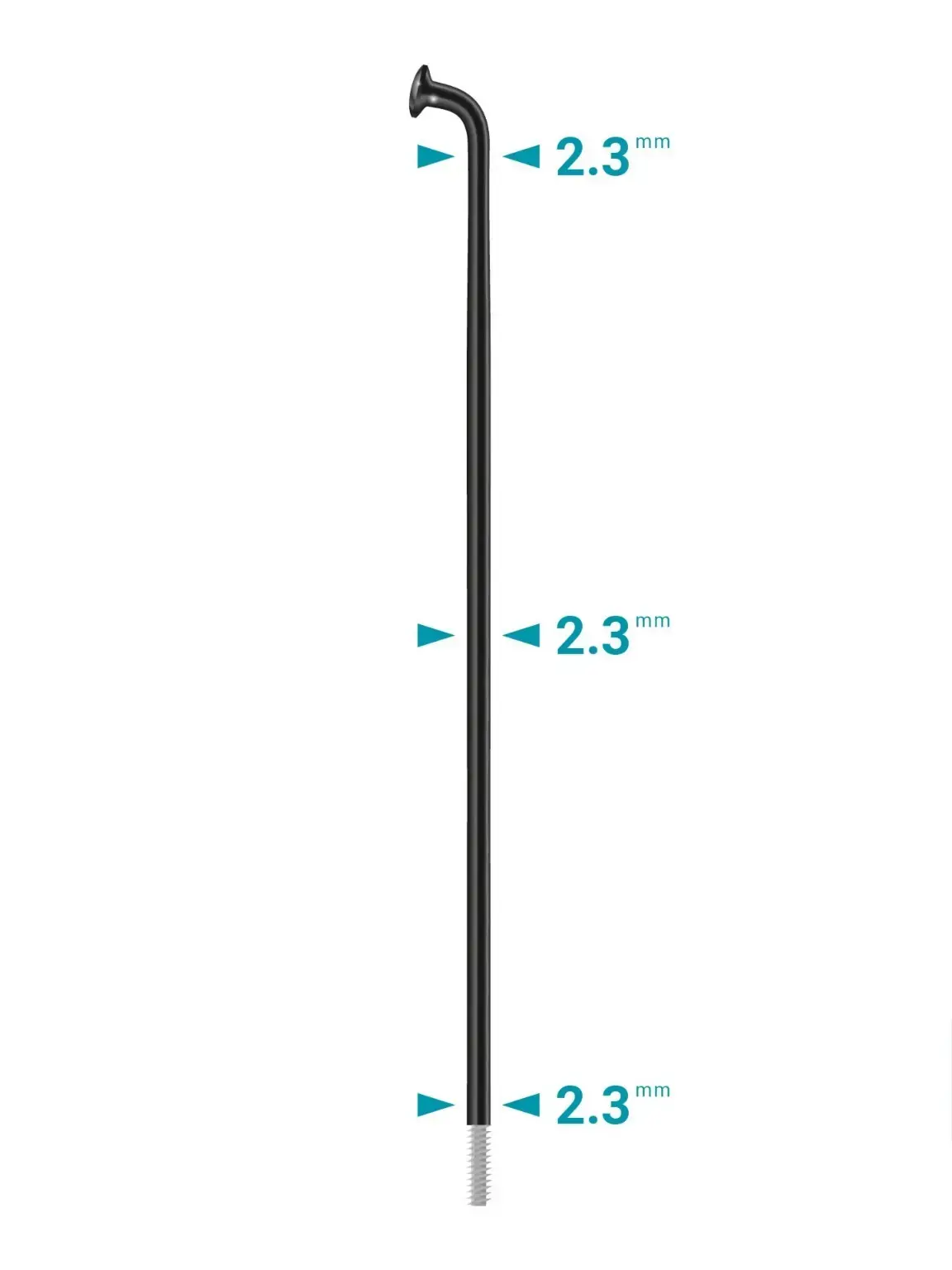 Sapim Leader Spoke J-Bend 13G Pre-cut, Black, 126mm
