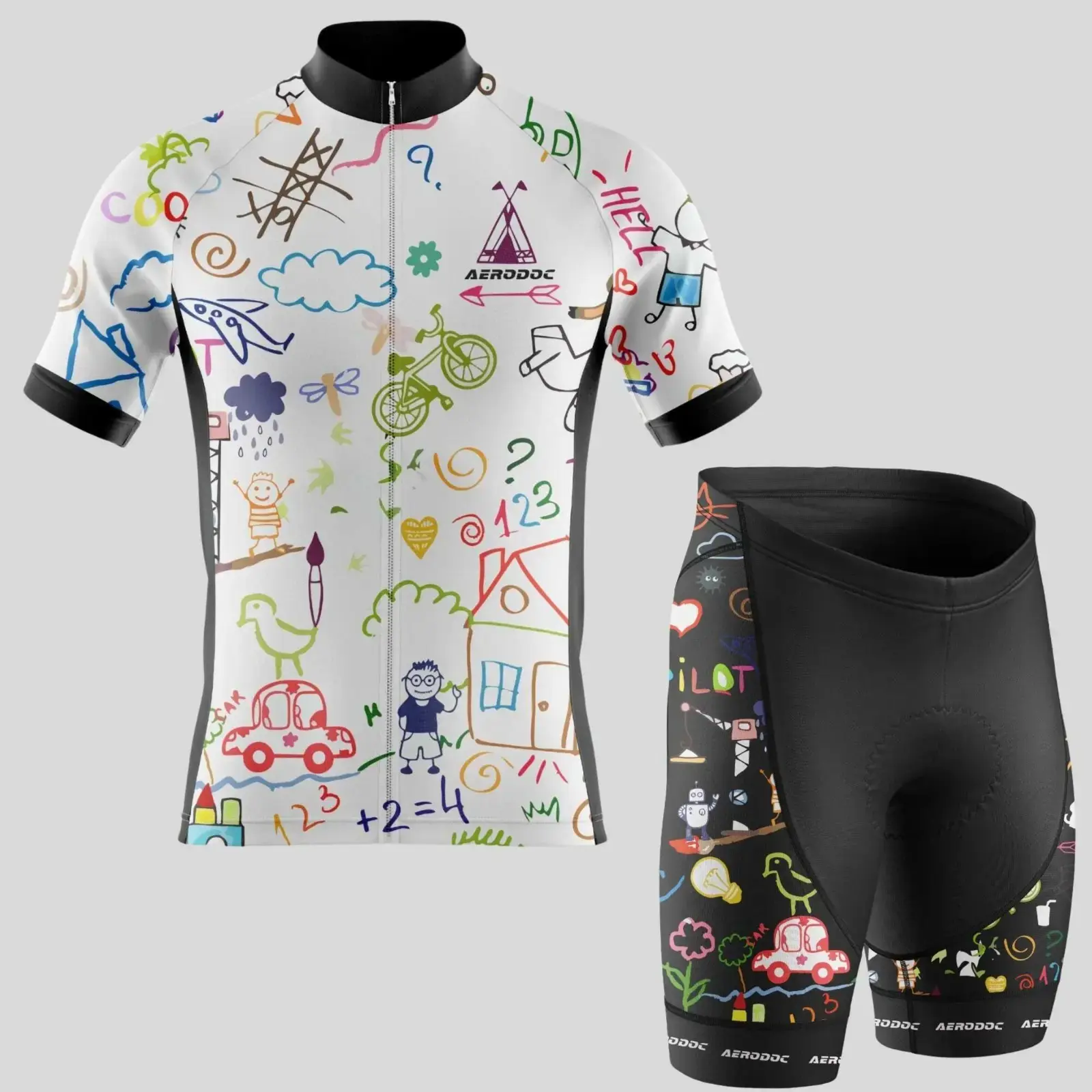 Doodle Explorer Cycling Jersey (Half Sleeve + Nonbib Shorts)