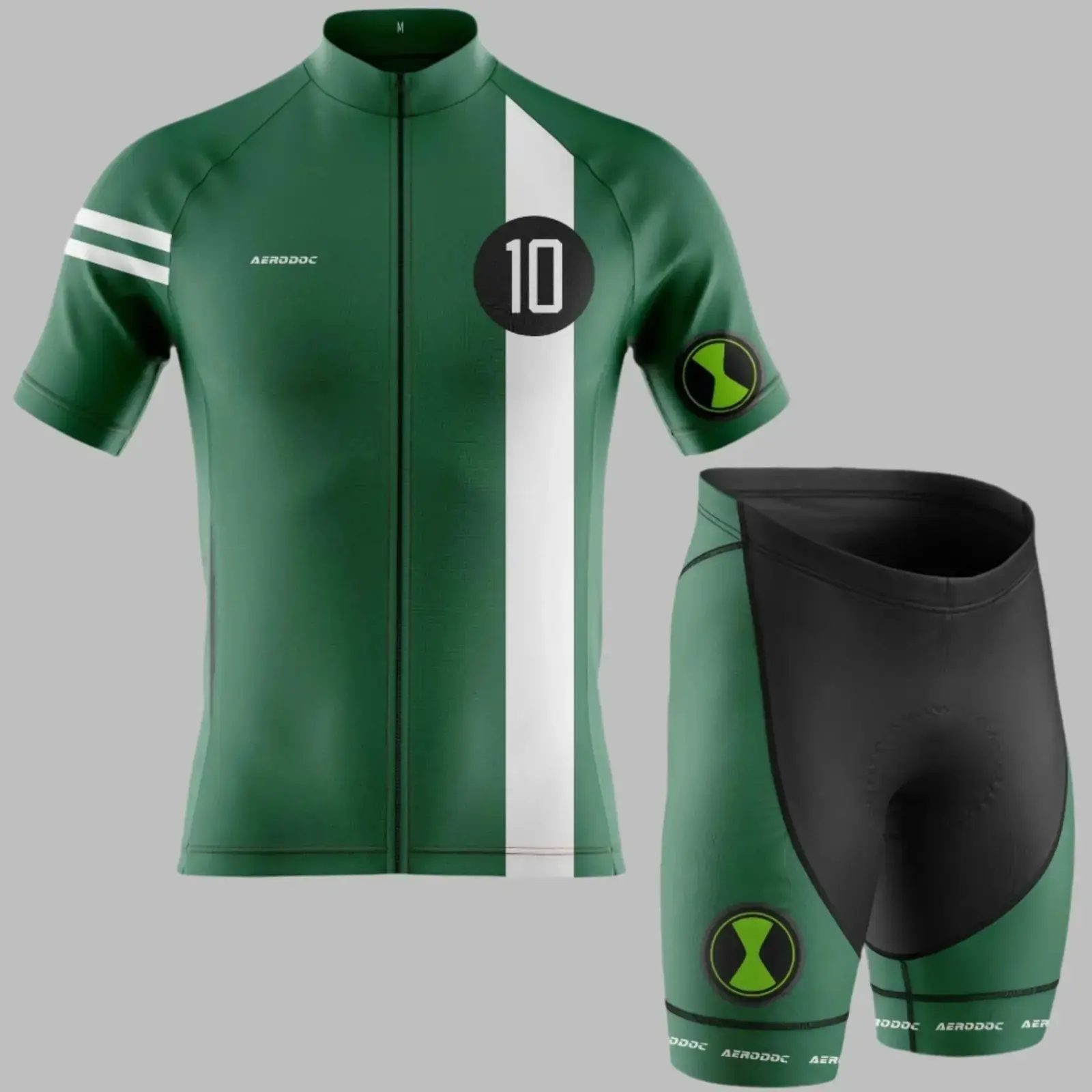 Champion Sprinter 10 Greenline Cycling Jersey (Half Sleeve + Nonbib Shorts)
